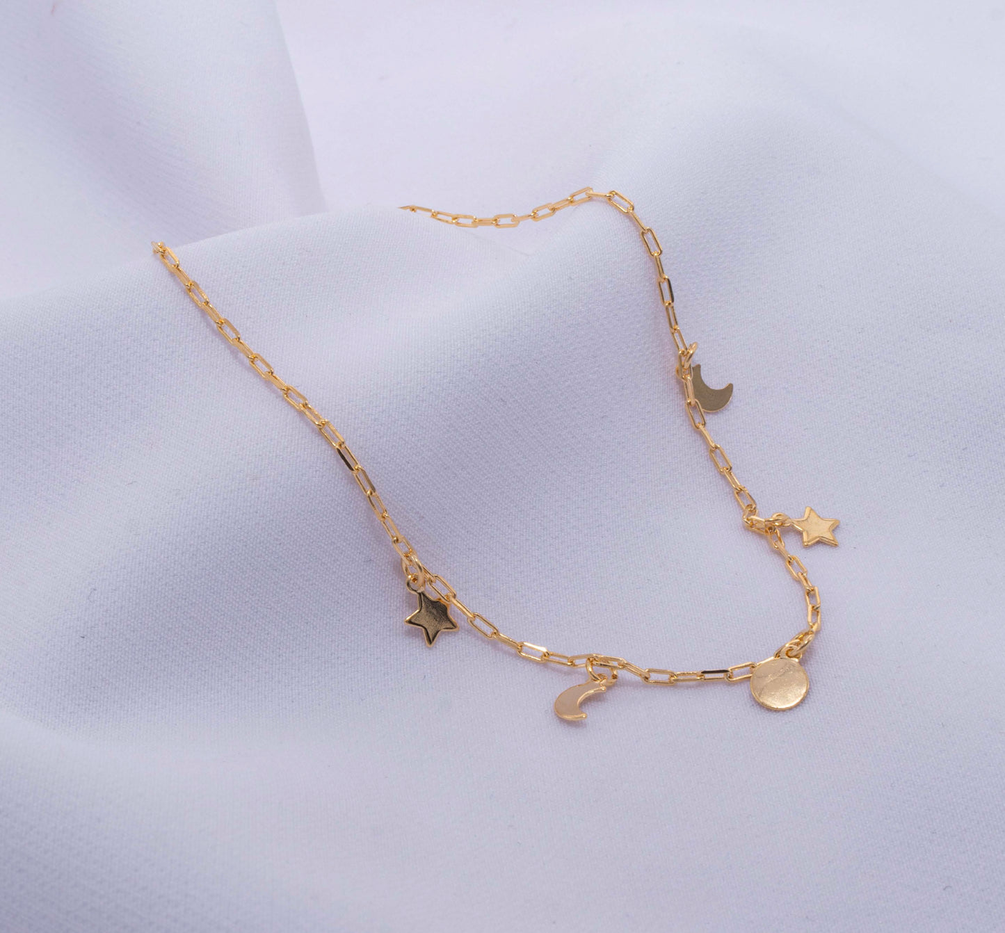 Gourmet 1.5mm con dijes estrellas, lunas y sol
